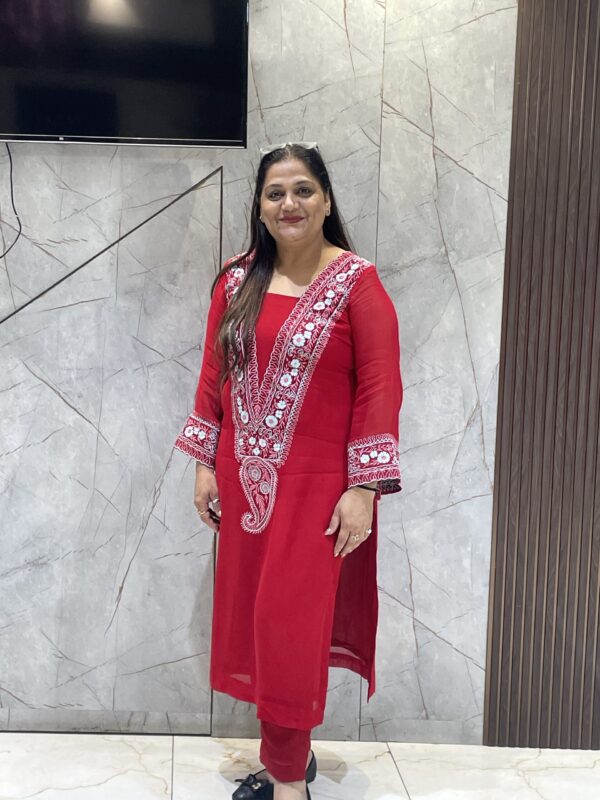 Red Hand Embroidery Suit