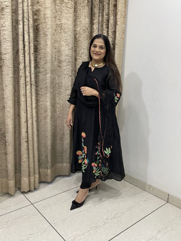 Black Petal Bloom Anarkali