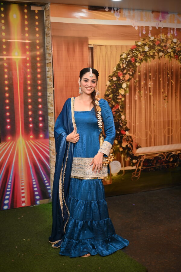Teal Sharara Suit